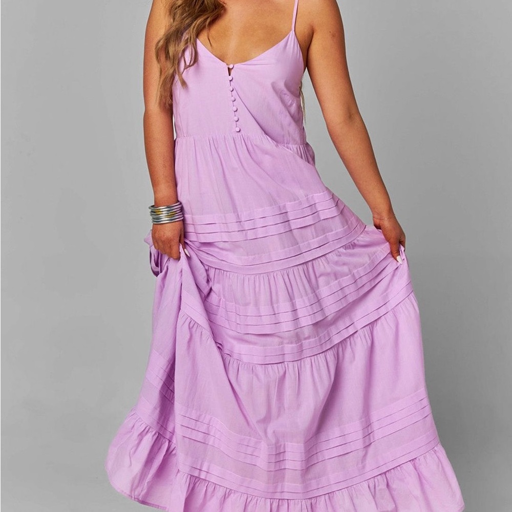 Buddy Love Jaxon Tiered Strappy Maxi Dress Purple